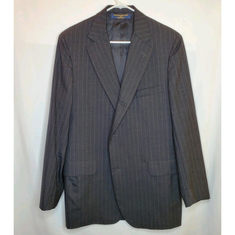 Brooks Brothers Blazer size 42 Wool Charcoal Pinstripe 346 Classic Suit Coat